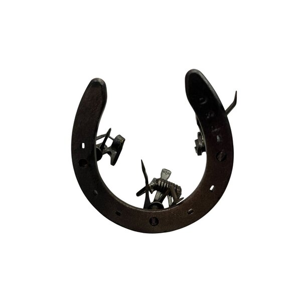 Metal Horseshoe Sculpture Musicians Folk Art Western Rustic Decor Used - Picture 3 of 10